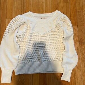 Women’s cropped sweater, cream/white size xl